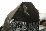 Dark Smoky Quartz Crystal Cluster on Metal Stand - Brazil #274463-3